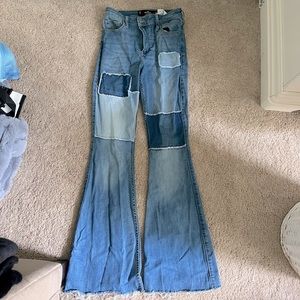 NWOT Hollister Patchwork Flare Jeans size 3